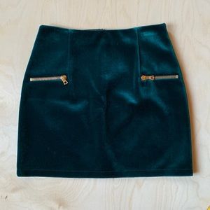 Sandro Janet velvet mini skirt | deep green | size 3